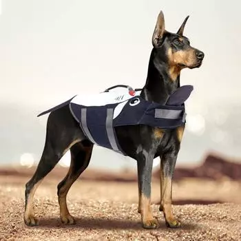 Спасательный жилет для домашних животных со спасательной ручкой, быстросъемная регулируемая защитная пряжка, водонепроницаемый купальник, улучшенный L