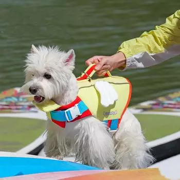 Спасательный жилет для собак 2025 года, купальный костюм для щенков для плавания на лодке, жилет от удушья для маленьких и больших собак, водонепроницаемый плавучий жилет с защитным дизайном S-25cm розовый