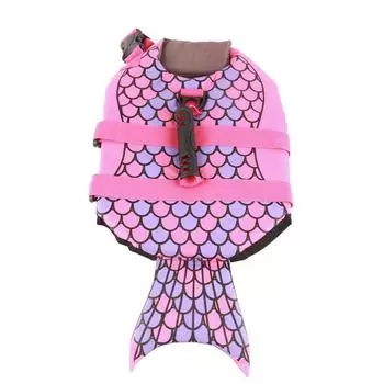 Спасательный жилет для собак, регулируемый защитный спасательный жилет для домашних животных с ручкой для плавания и S(for 2-4kg)