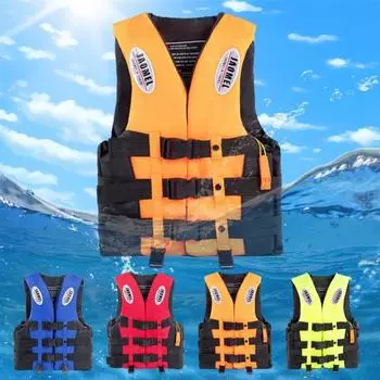 Спасательный жилет для взрослых 100N, спасательный жилет с веслом, регулируемое плавучее устройство со светоотражающей полосой для каяка, лодки, серфинга, водных видов спорта M оранжевый