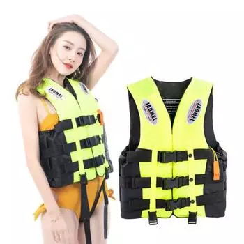 Спасательный жилет для взрослых 100N, спасательный жилет с веслом, регулируемое плавучее устройство со светоотражающей полосой для каяка, лодки, серфинга, водных видов спорта M зелёный