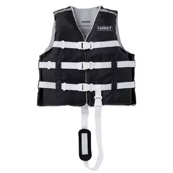 Спасательный жилет HANT M черный с ремнем на паху со спасательным свистком унисекс для детей повышенной плавучести 120-140 см HCL-44143 чёрный