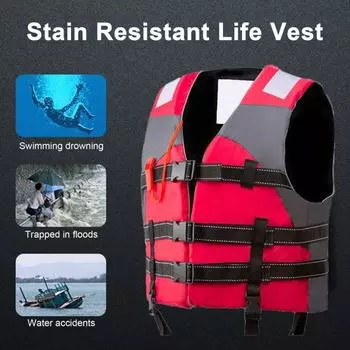 Спасательный жилет Yousheng для взрослых из пенополиэтилена, устойчивый к пятнам, полиэстер, надежная посадка, регулируемые застежки, спасательный жилет для водных видов спорта, катания на лодках Adult флуоресцентный зеленый