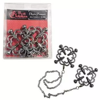 спасибо Интенсивное давление на соски Поцелуй бабочки SM товары Тренировка сосков Сдерживание Бондаж (Спасибо)