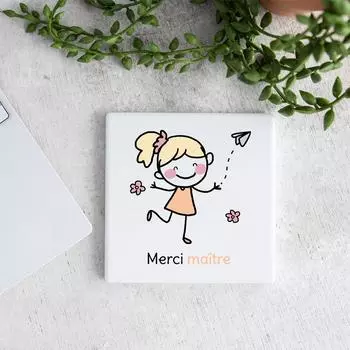 Спасибо, Mistre, квадратная эмалевая подставка-сюрприз для учителей Mistre, подарок на конец года, подставка под стакан, настольный коврик для напитков 10x10cm