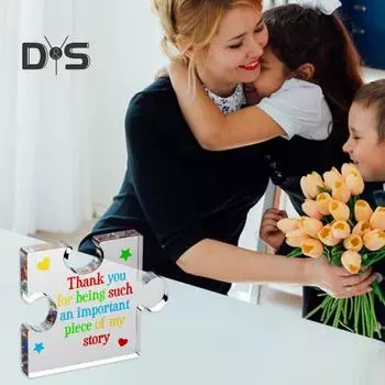 Спасибо Пазл Акриловое Украшение Учитель Благодарность Подарок Домашний Офис Рабочий Стол Красочные Буквы Пазл Украшение Выпускной Сезон День Благодарения прозрачный