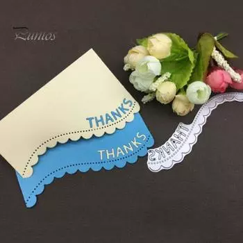 Спасибо резки Die DIY Скрапбукинг бумажная карта альбом ремесло тиснение трафарет серебряный