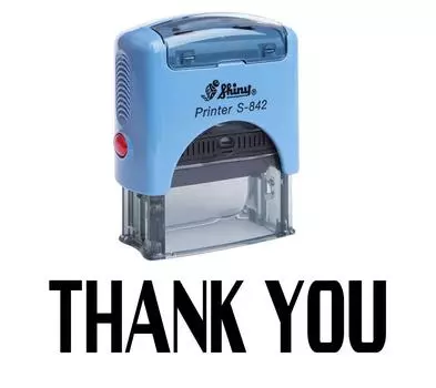 СПАСИБО Самоклеящаяся резиновая печать Офисная стационарная индивидуальная блестящая печать Impression Area 14 mm x 38 mm фиолетовый