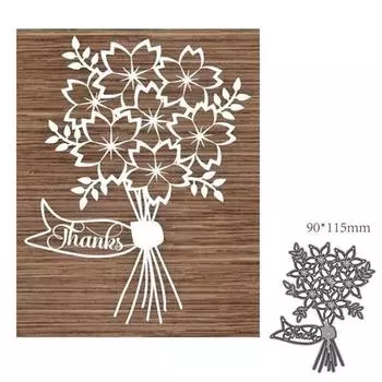 Спасибо за букет цветов, художественный фон, скрапбукинг, металлические штампы, трафареты для DIY, альбом, декор бумажной карты серебряный