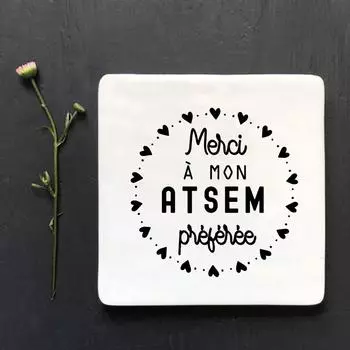 Спасибо за мой любимый квадратный эмалированный подстаканник Atsem, сюрприз для подарка Atsem на конец года, подставка под стакан, настольный коврик для напитков 10x10cm