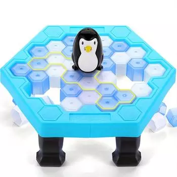Спасите пингвина, сломайте лед, игра для пингвинов, ловушка на льду, ледокол, игрушка, спасите пингвина на льду, игра для детей, пингвин, сломайте лед, головоломка синий