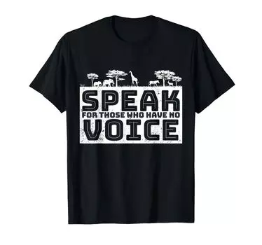 Speak Up Against Animal Cruelty Speak Out Don t T-Shirt чёрный