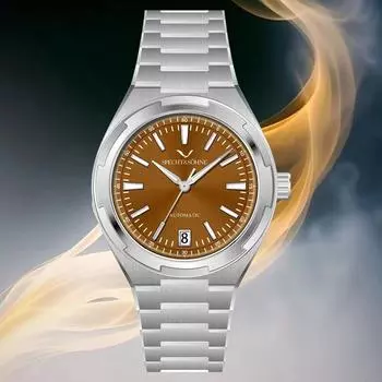Specht & Shne Новые популярные мужские часы 37 мм коричневого цвета NH35 автоматические механические часы для мужчин светящийся сапфир 50 м водонепроницаемые Seiko-NH35-Movt