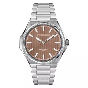Specht & Shne Новые поступления модные мужские часы кварцевые Randa 751 Movt ультратонкие часы из нержавеющей стали сапфировое стекло 50M водонепроницаемые коричневый