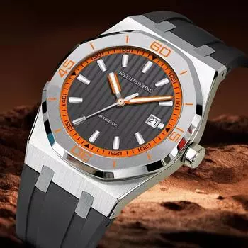 Specht & Sohne новые 40 мм мужские автоматические механические часы мужские роскошные часы из нержавеющей стали резиновые Relogio Masculino водонепроницаемые Japan-8215-Movt