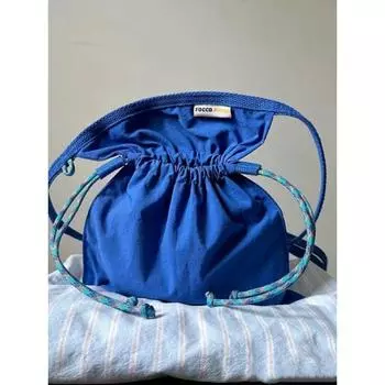 Special-Interest Design Brand One-Shoulder Thailand Shopping Drawstring Blue (In Stock)