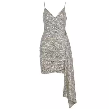 Special-Interest Design Debutante Gala Dinner Annual Meeting Sequin Sling Silver Gray XS