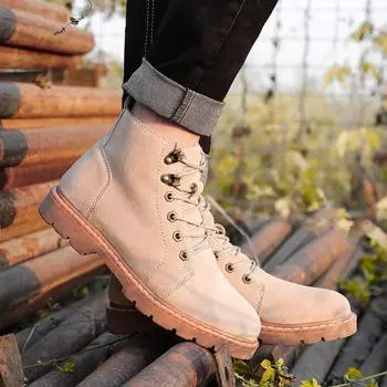 Специальные кожаные ботинки Martin Мужские ботинки Высокие мужские ботинки Круглые ботинки Retro Tooling Короткие ботинки Водонепроницаемые ботинки Desert Boots Локомотивные ботинки 39 хаки