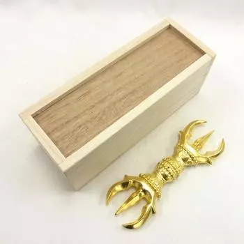 специальная буддийская статуя Санко пестик 15 см деревянный резной буддийский алтарь из кипариса отделка листовым золотом коробка павловния в комплекте 27945 Курита