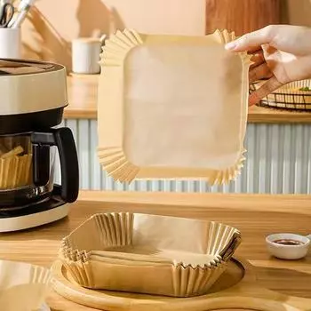 Специальная бумага для фритюрницы Пищевой силиконовый масляный бумажный лоток Бумажный лоток Масловпитывающая бумага Пищевая подложка Бумага для барбекю Домашняя выпечка
