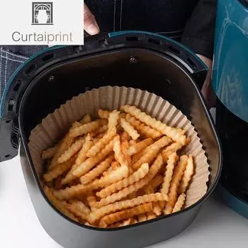 Специальная бумага для выпечки во фритюрнице, маслостойкая и маслопоглощающая бумага для бытовой тарелки для барбекю, пищевая духовка, кухонная подушка для сковороды 25pcs brown