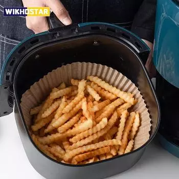 Специальная бумага для выпечки во фритюрнице, маслостойкая и маслопоглощающая бумага для бытовой тарелки для барбекю, пищевая духовка, кухонная подушка для сковороды 25pcs white