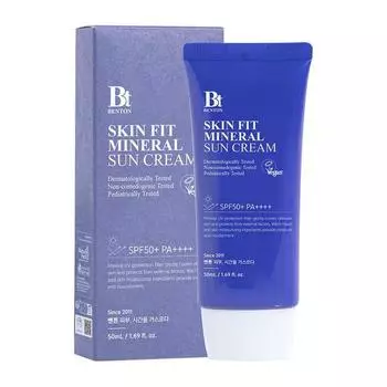 [Специальная цена Coupang] Benton Skin Fit Mineral Sun Cream Sunscreen Неорганический солнцезащитный крем SPF50+/PA++++, 1 штука, 50 мл Популярная корейская косметика