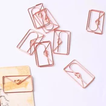 Специальная форма Розовое золото Металл Любовь Конверт Закладка Скрепки Скрепка розового золота