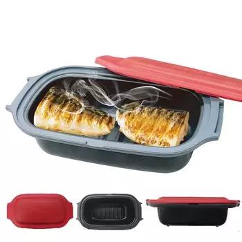 Специальная микроволновая печь TokyoDeco с возможностью поджаривания на квадратной пластине, круглая микроволновая печь, посудомоечная машина, жареная рыба, которую можно легко мыть