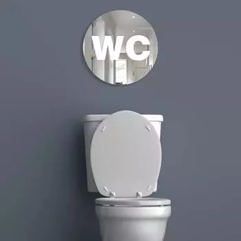 Специальная наклейка на дверь, зеркальный эффект, долговечный легкий полый знак для туалета, плакат для помещения серебряный