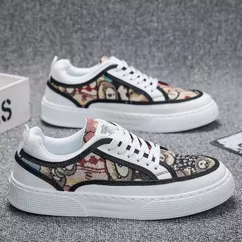 Специальная обработка распродажа весна новый четырехсезонный дышащий тренд универсальные низкие повседневные туфли для сноубординга студенческие спортивные тканевые туфли 39 белый