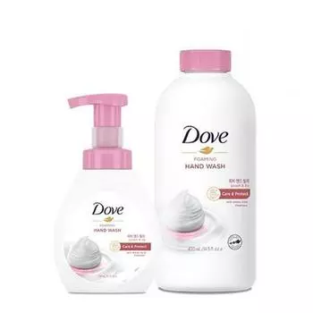 Специальная пенка для мытья рук Dove Peach & Lily (основной продукт 240мл + запасной 430мл), Корейская косметика