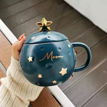 Специальная сферическая кружка, дизайн космонавта, керамическая чашка для воды, кофейная чашка, чашка для молока, чашка для завтрака, большая емкость