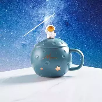 Специальная сферическая кружка, дизайн космонавта, керамическая чашка для воды, кофейная чашка, чашка для молока, чашка для завтрака, большая емкость