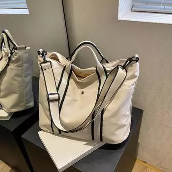 Специальная сумка через плечо, новая модная женская сумка, спортивная холщовая сумка-тоут, повседневная сумка через плечо большой емкости 35x13x30cm бежевый