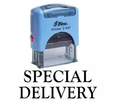 СПЕЦИАЛЬНАЯ ДОСТАВКА Самоклеящаяся резиновая печать Канцелярские товары на заказ Impression Area 14 mm x 38 mm чёрный