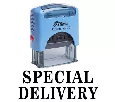 СПЕЦИАЛЬНАЯ ДОСТАВКА Самоклеящаяся резиновая печать на заказ Блестящая канцелярская принадлежность Impression Area 14 mm x 38 mm чёрный