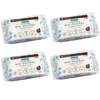 специальное детское влажное полотенце 80 шт. Mom s [набор 4]