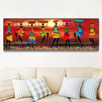 Специальные африканские племенные женские танцевальные холсты, постеры и печатные картины маслом, современное украшение для гостиной, стены Куадрос 20cm40cm NoFrame