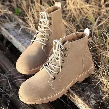 Специальные кожаные ботинки Martin, мужские ботинки, японские высокие мужские ботинки, круглые ботинки в стиле ретро, короткие ботинки, водонепроницаемые ботинки для пустыни 39 хаки