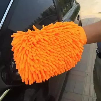 Специальные перчатки для мытья автомобиля из шенилла, двухсторонние перчатки для чистки автомобиля от насекомых из кораллов, плюшевые медвежьи лапки, принадлежности для чистки автомобиля красный