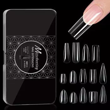 Специальный элемент дизайна ногтей Прозрачный элемент дизайна ногтей Бесшовный искусственный гвоздь в коробке Гробовый гвоздь