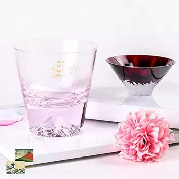 специальный бокал Fuji, бокал Tajima, бокал Cherry Blossom Rocks, x Fuji, праздничный кубок, красный, набор из пары, сувенирный бокал Grand Prix Edo, бокал для виски Kiriko