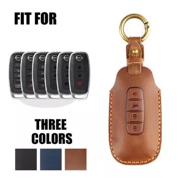 Специальный чехол для ключей Nissan Teana2022Style22Nissan2023Style23Дизайн интерьера автомобиля Кожаный чехол с пряжкой для сумки 2Key Brown