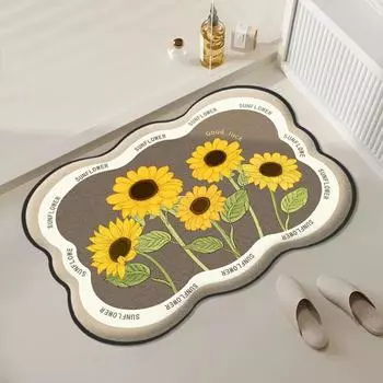 Специальный цветочный впитывающий коврик для ванной комнаты, коврик для двери, толстый пушистый нескользящий коврик для ног, коврик для душа 400MMx600MM