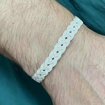 Специальный дизайн Silver Kazaziye Белый унисекс четырехрядный вязаный браслет оригинальный ручной работы