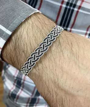 Специальный дизайн Silver Kazaziye Черно-белый подробный унисекс Четырехрядный вязаный браслет Оригинальный ручной работы