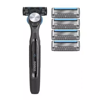 Специальный набор бритвы Dorco PACE 3D Motion Power (Ручка + 5 лезвий + пена для бритья 74 мл)