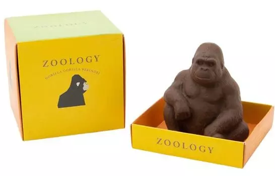 специальный переносной зоологический шоколадный горная горилла 1 шт. День святого Валентина Белый [с сумкой]