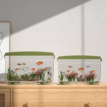 Специальный прозрачный ящик для разведения рептилий, квадратный пластиковый настольный аквариум с крышкой, портативный ящик для наблюдения за насекомыми, лягушка